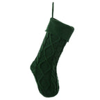 Christmas stocking, knitted stocking, diamond pattern stocking, wool Christmas stocking, festive decorations, holiday stockings, fireplace stocking, Aussie Christmas decor, Christmas gift idea - green and white - Size 2PCS
