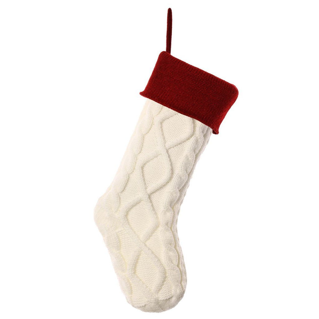 Christmas stocking, knitted stocking, diamond pattern stocking, wool Christmas stocking, festive decorations, holiday stockings, fireplace stocking, Aussie Christmas decor, Christmas gift idea - Red - Size 2PCS