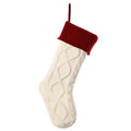 Christmas stocking, knitted stocking, diamond pattern stocking, wool Christmas stocking, festive decorations, holiday stockings, fireplace stocking, Aussie Christmas decor, Christmas gift idea - White and red - Size 2PCS