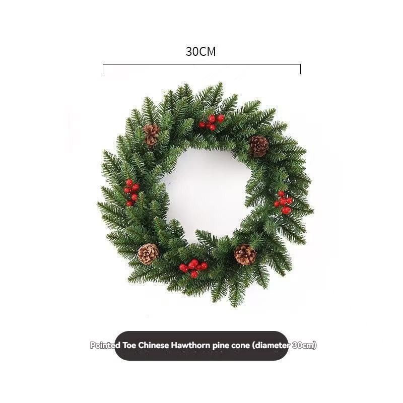 Christmas wreath, artificial wreath, red berries, pine cones, 30CM wreath, Christmas decoration, festive home decor, wreath for door, holiday centrepiece - White - Size 50CM