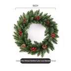 Christmas wreath, artificial wreath, red berries, pine cones, 30CM wreath, Christmas decoration, festive home decor, wreath for door, holiday centrepiece - White - Size 50CM