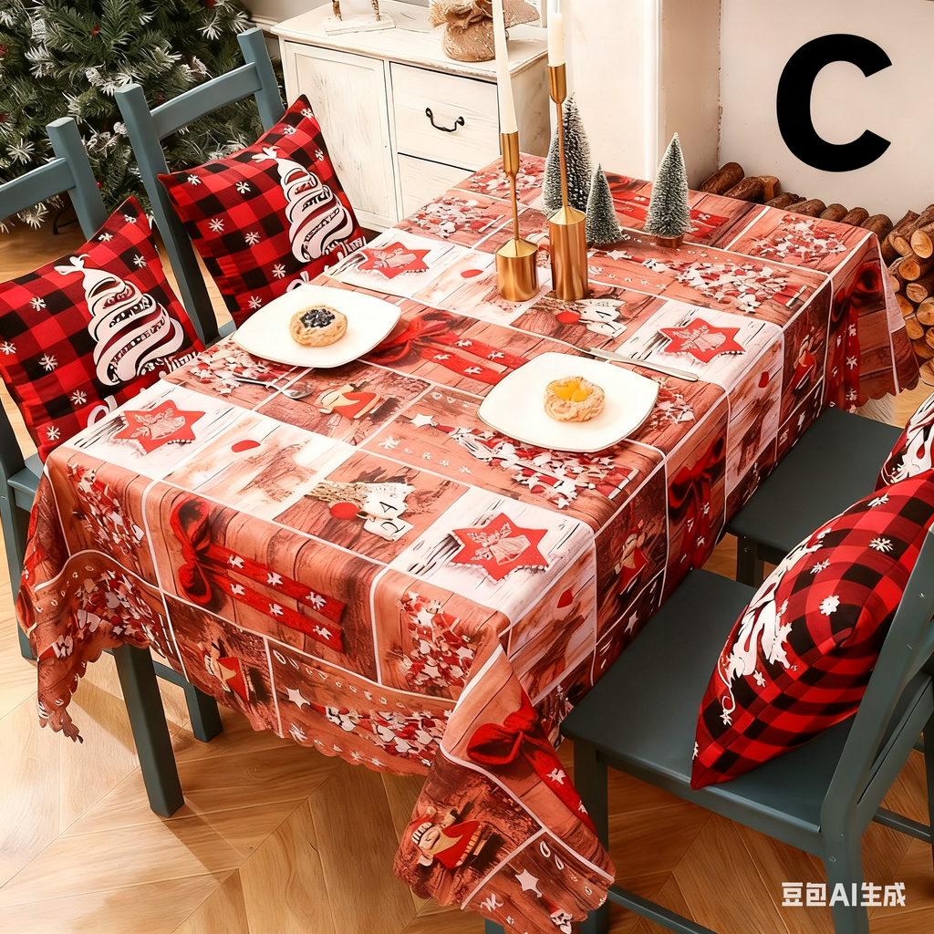 Christmas gift Christmas Tablecloth - Festive 180x150cm Table Cover for Holiday Dining & Home Decor（B）