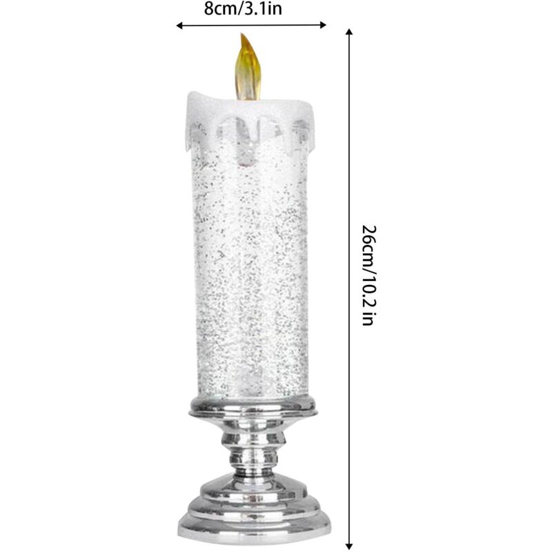 Flickering Flameless Candles Christmas LED Candles - Usb Rechargeable Color Changing Christmas Candles, LED Water