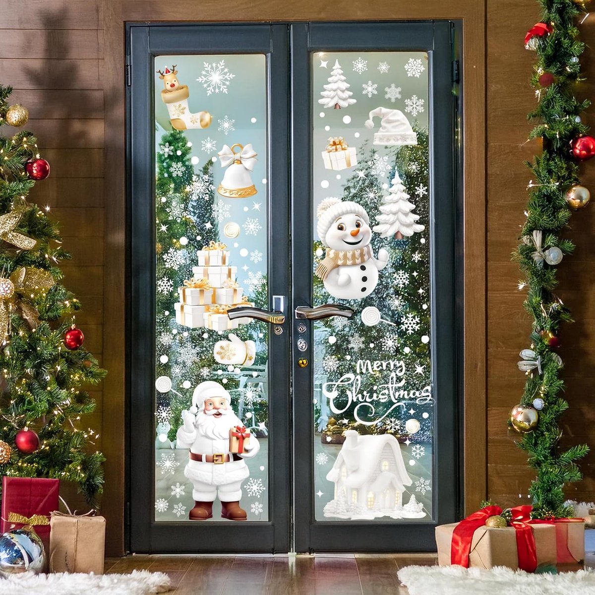 Christmas window stickers - 9 pieces - Window Decoration Stickers - Window Decoration Christmas - Christmas Decoration - Christmas Stickers - Window Stickers - Indoor Christmas Decoration - Reusable - Window Decoration - Christmas Decoration - PVC - Chris