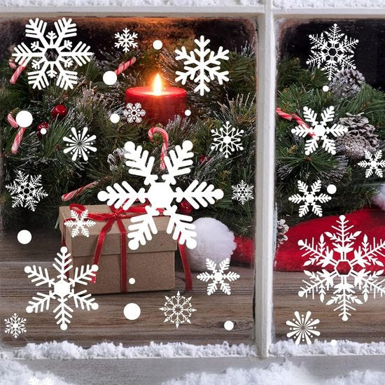 Christmas window stickers - Christmas - Window decorations - Stickers - Christmas decorations - 192 pieces PVC Christmas window decorations - Including Christmas snowflake and snowman patterns - Printed on both sides - For Christmas decorations