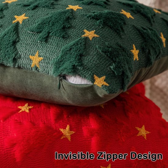 Christmas Pillowcase Set - Set of 2 - Winter Christmas Themed Cushion Covers - Christmas Decorations - Soft Christmas Cushions, Christmas Covers - 45 x 45 cm - Elegant Christmas Decoration Cushion Covers for the Living Room (Pillow filling not included)
