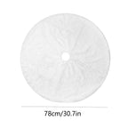 Faux Fur Christmas Tree Skirt, White Fluffy Plush Skirt for Christmas Tree, White Christmas Tree Rug Skirt Perfect for Christmas Party Decorations, 30 inches