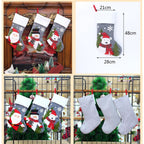 Christmas Stockings for Family Kids Santa Snowman Bear Large Stockings Christmas Decorations for Xmas Fireplace Holiday Party