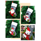 Christmas Stockings for Family Kids Santa Snowman Bear Large Stockings Christmas Decorations for Xmas Fireplace Holiday Party