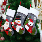 Christmas Stockings for Family Kids Santa Snowman Bear Large Stockings Christmas Decorations for Xmas Fireplace Holiday Party