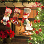 Christmas Stockings 18" Large Fireplace Hanging Christmas Stockings Decorations Santa, Snowman & Reindeer Christmas Stockings Family Holiday Xmas Party Decorations