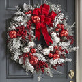 Christmas Reef,Christmas Door Wreath Artificial Christmas Wreath, Decorated with Christmas Balls,Christmas Bows, Pine Cones, Berry Clusters, Frosted Branches, Christmas Collection,15.75 Inches