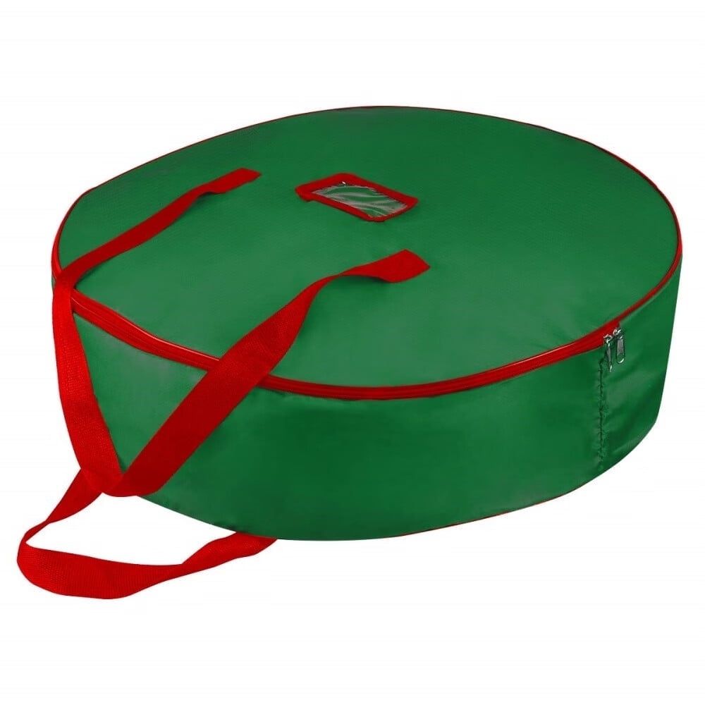 Christmas36" Wreath Storage Bag - Christmas Large Wreath Storage Container Cover - Heavy Duty Reinforced Wide Handle and Double Sleek Zipper - Protect Your Christmas Garland Party Decorations