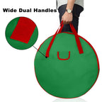 Christmas36" Wreath Storage Bag - Christmas Large Wreath Storage Container Cover - Heavy Duty Reinforced Wide Handle and Double Sleek Zipper - Protect Your Christmas Garland Party Decorations