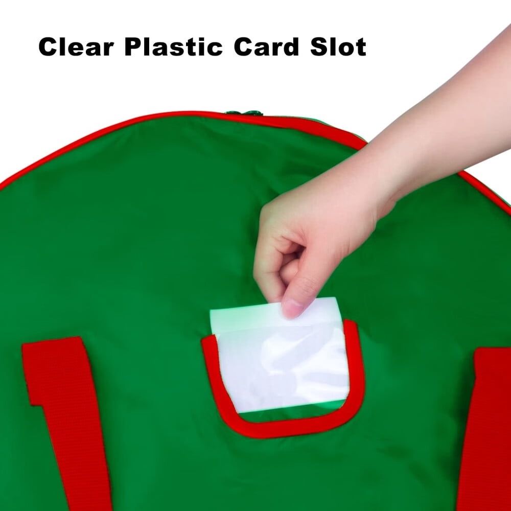 Christmas36" Wreath Storage Bag - Christmas Large Wreath Storage Container Cover - Heavy Duty Reinforced Wide Handle and Double Sleek Zipper - Protect Your Christmas Garland Party Decorations
