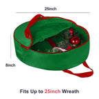 Christmas36" Wreath Storage Bag - Christmas Large Wreath Storage Container Cover - Heavy Duty Reinforced Wide Handle and Double Sleek Zipper - Protect Your Christmas Garland Party Decorations