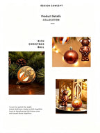 Christmas Tree Decor Baubles, 46PCS Hand Painted Ball Gift Set, Christmas & Halloween Scene Arrangement, Champagne White