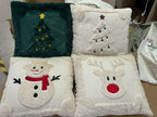 Set of 2 Christmas Cushion Covers - New Green Large Christmas Tree (Pillow filling not included)