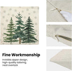 2 Pack Christmas Pillow Covers with Snowflake and Green Christmas Tree Print, Winter Festive Decorative Throw Pillow Cases for Sofa Bedroom Indoor Outdoor, 45x45 cm