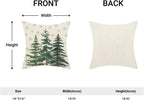2 Pack Christmas Pillow Covers with Snowflake and Green Christmas Tree Print, Winter Festive Decorative Throw Pillow Cases for Sofa Bedroom Indoor Outdoor, 45x45 cm