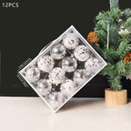 Christmas Balls Ornaments 12-Pack - 6cm Shatterproof Christmas Tree Decorations for Holiday Party Home Decor - Glossy White Gray