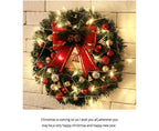 30cm Christmas Wreath with Lights, Christmas Decorations, Artificial Christmas Garland