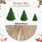 36 Inch Rose Gold Glitter Christmas Tree Skirt Plus Christmas Tree Decorations