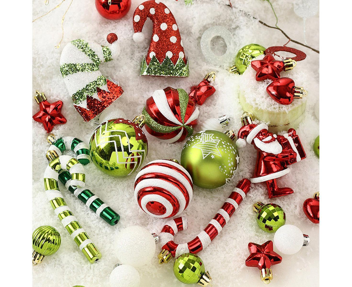 50Pcs Christmas Ornaments SetShatterproof Christmas Ball OrnamentsXmas Seasonal Decorative Assorted Baubles Pendants for Christmas Tree Party Holiday Indoor