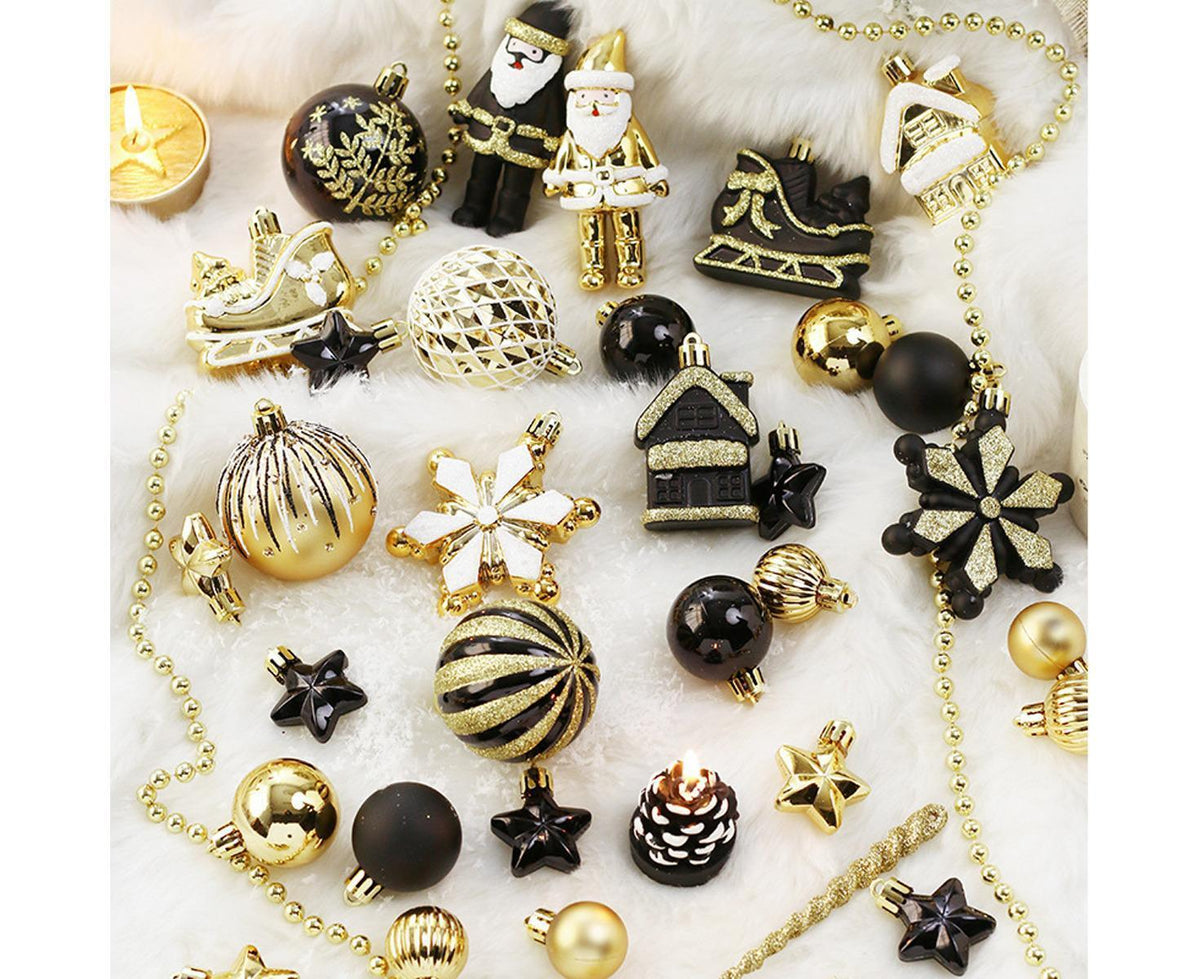50Pcs Christmas Ornaments SetShatterproof Christmas Ball OrnamentsXmas Seasonal Decorative Assorted Baubles Pendants for Christmas Tree Party Holiday Indoor