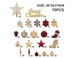70pcs Red Gold Christmas OrnamentsShatterproof Christmas Tree Balls Set Plastic Xmas Ornaments for Holiday Party Wedding Christmas Tree Decorations