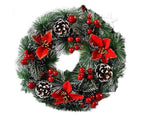 Christmas Wreath, Door Wreath Christmas Christmas Decoration Wreath Christmas Garland with Balls Handmade Christmas Garland Decoration Wreath-32cm