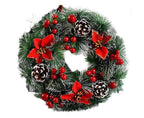 Christmas Wreath, Door Wreath Christmas Christmas Decoration Wreath Christmas Garland with Balls Handmade Christmas Garland Decoration Wreath-32cm
