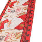 Christmas Table Runner Flag Printing Wear Dirt Resistant Xmas Christmas Table Flag for Christmas Table Cloth Decoration Santa Model