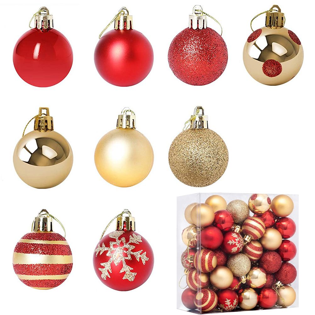 50PCS 4CM Shatterproof Christmas Ball Decorations Christmas Tree Ornaments Electroplating Balls Pendant for Engagements Anniversaries and Parties