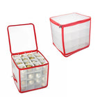 Clear Storage Box for Christmas Tree Baubles PVC Folding Christmas Decorations Storage Box for Up to 64 Christmas Baubles