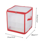 Clear Storage Box for Christmas Tree Baubles PVC Folding Christmas Decorations Storage Box for Up to 64 Christmas Baubles