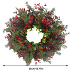 Christmas Wreath Artificial Red Berries Eucalyptus Wreath Christmas Decoration Living Room Wall Decoration