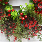 Christmas Wreath Artificial Red Berries Eucalyptus Wreath Christmas Decoration Living Room Wall Decoration