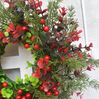 Christmas Wreath Artificial Red Berries Eucalyptus Wreath Christmas Decoration Living Room Wall Decoration