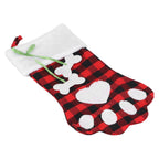 Paw Christmas Stockings Cute Dog Paw Hanging Christmas Stockings for Holiday Christmas DecorationsBlack and Red Plaid