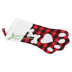 Paw Christmas Stockings Cute Dog Paw Hanging Christmas Stockings for Holiday Christmas DecorationsBlack and Red Plaid
