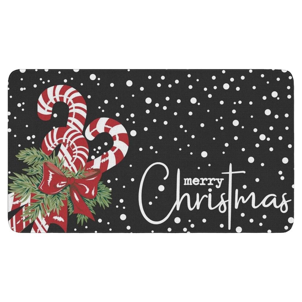 Christmas Decoration!Merry Christmas Door Mat Christmas Candy Cane Doormat Indoor Outdoor Entrance Floor Rug Non Slip Winter Christmas Decor Rubber Welcome Mats