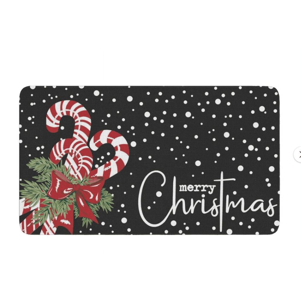 Christmas Decoration!Merry Christmas Door Mat Christmas Candy Cane Doormat Indoor Outdoor Entrance Floor Rug Non Slip Winter Christmas Decor Rubber Welcome Mats