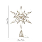 Christmas Tree Topper Star, LED Lighted Tree Topper for Christmas Tree, Battery Operated Star Tree Topper with 5 Points, Spring Mount for Easy Installation