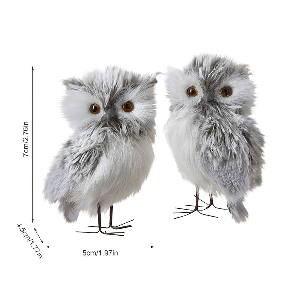 2PCS Owl Christmas Ornaments, Cute Owl Figurine Decor, Christmas Tree Hanging Pendant, Garden Themed Holiday Decoration, Gift for Bird Lovers, Festive Accent