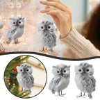 2PCS Owl Christmas Ornaments, Cute Owl Figurine Decor, Christmas Tree Hanging Pendant, Garden Themed Holiday Decoration, Gift for Bird Lovers, Festive Accent
