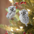 2PCS Owl Christmas Ornaments, Cute Owl Figurine Decor, Christmas Tree Hanging Pendant, Garden Themed Holiday Decoration, Gift for Bird Lovers, Festive Accent