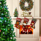 3 PCS 16.5" Christmas Stocking Classic Large Stockings Santa, Snowman, Reindeer Xmas Character for Family Holiday Christmas Party