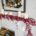 Norfolk Pine Garland Indoor Christmas Decorations Berry Beaded Garland Red Simulated Christmas Climber European And Americaneshome Decoration Red Berry Soft Decoration Christmas Tree Garland