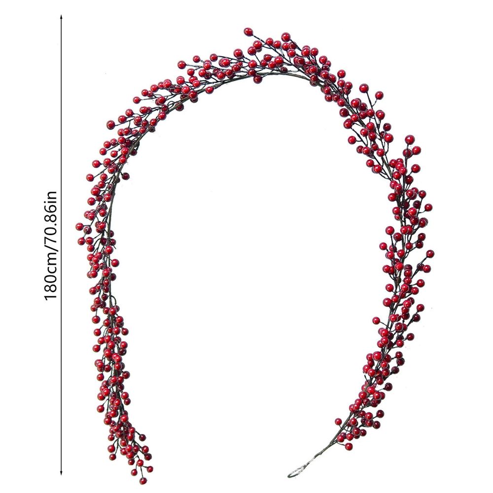 Norfolk Pine Garland Indoor Christmas Decorations Berry Beaded Garland Red Simulated Christmas Climber European And Americaneshome Decoration Red Berry Soft Decoration Christmas Tree Garland